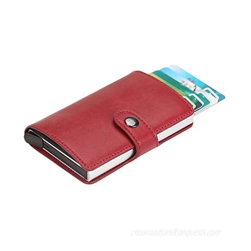 Credit Card Holder Slim Wallet Front Pocket Protector Pop up Design Aluminum Up to Hold 7 Cards （Black）