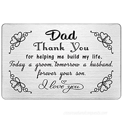 Dad Wedding Gift from Son  Engraved Wallet Card for Groom's Dad  Father Wedding Card Keepsake