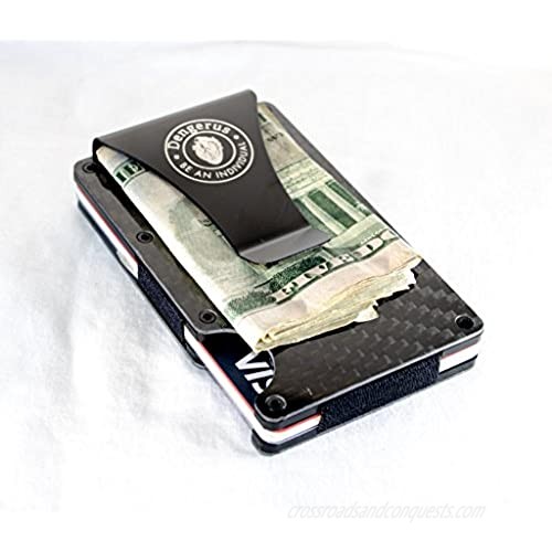 Dengerus Carbon Fiber Money Clip-Card Holder-Wallet RFID Protected