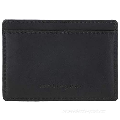 Front Pocket Minimalist Leather Slim Wallet Teton Card Holder by Motivgear