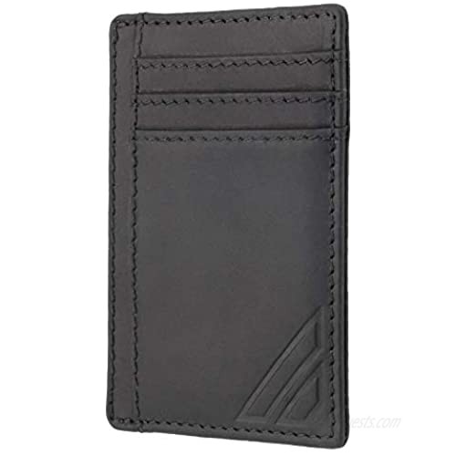 Front Pocket Minimalist Leather Slim Wallet Teton Card Holder by Motivgear