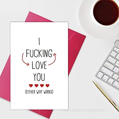 Funny Anniversary Love Card Naughty Birthday Card Mature I Fucking Love You Either Way Works Offensive Card