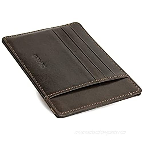 Giudi Card Holder Mini Leather Slim (Dark Chocolate)