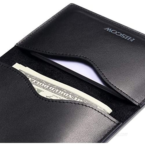HISCOW Minimalist Thin Bifold Card Holder - Italian Calfskin