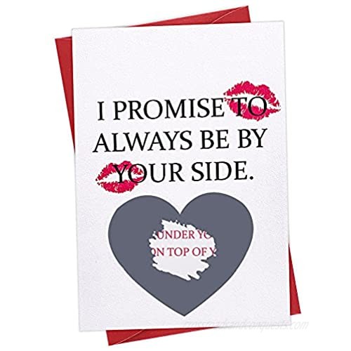 Hohomark Funny Scratch Off Birthday Card Naughty Rude Anniversary Wedding Valentine's Greeting Cards for Boyfriend Husband Fiance Him Men Girlfriend Wife Fiancee Her Women I Promise to Always Be by Your Side Gifts Card