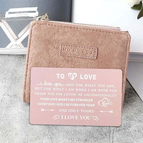 I Love You Gifts for Her Egraved Wallet Card for Women Anniversary Card Gift for Her Card for Bride On Wedding Day Romantic Gifts for My Wife Valentines