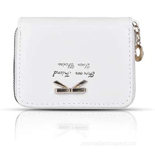 Jetzz white universal card holder small purse  simple and stylish  with beautiful shapes and lines.