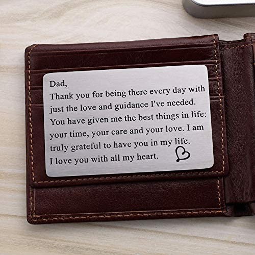 LIUANAN Personalized Engraved Metal Wallet Insert Card for Dad Anniversary Birthday Gift for Men Women Husband Boyfriend