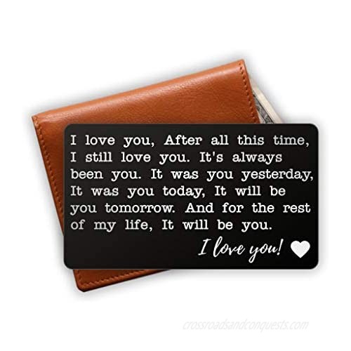 Love Note Wallet Insert - Personalized Engraved Wallet Card - Husband Gift - Gifts for anniversary - Unique Anniversary Wallet Insert Gift