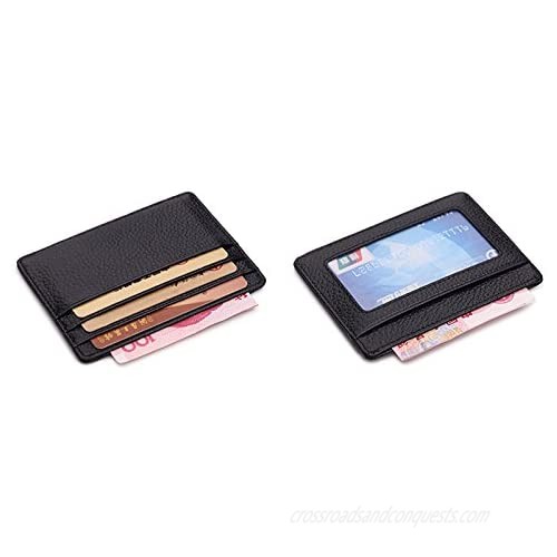 MEKU Slim Leather Wallet Credit Card Case Sleeve Card Holder With ID Window