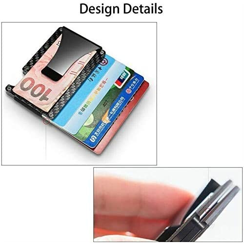 Metal Card Holder Money Clip Golden^Li RFID Blocking Slim Carbon Fiber Wallet Minimalist Credit ID Card Holder for Men