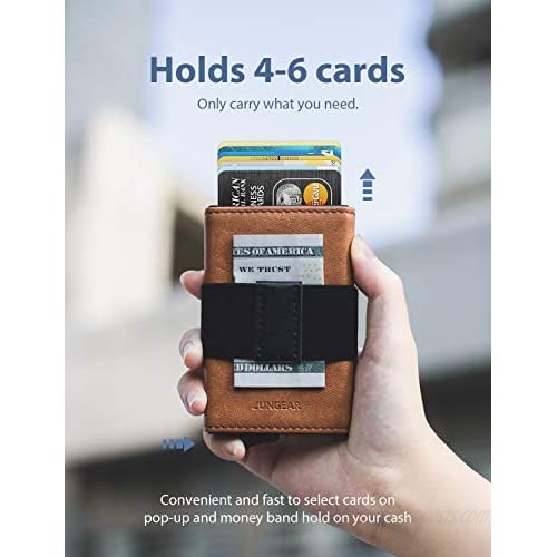 Minimalist Pop Up Wallet Slim Credit Card Holder For Men With Money Band ID Case Hold 5 Cards
