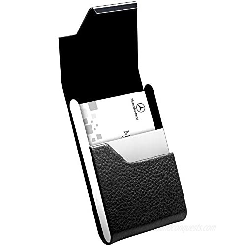 Padike Professional Business Card Holder Business Card Case Luxury PU Leather & Stainless Steel Card Holder  Credit Card Holder  Keep Business Cards in Immaculate Condition. (Black)…