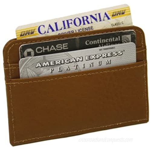 Piel Leather Slim Business Card Case Saddle One Size