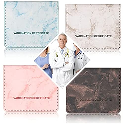 PU Leather CDC Vaccine Passport Vaccination Card Wallet CDC Vaccination Card Protector 4 X 3 Inches Immunization Record Vaccine Cards Holder(Bule)