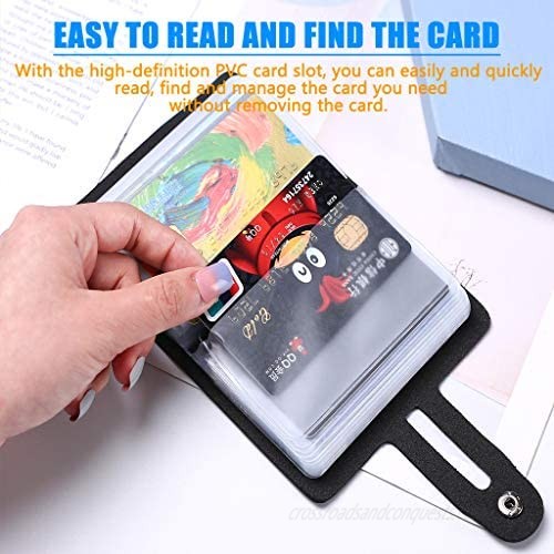 RFID Credit Card Holder Business Card Holder Case with 26 Card Slots (black)
