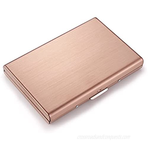 RFID Credit Card Holder Protector Stainless Steel Credit Card Case Metal Card Wallet ID Card Case (Rose Gold)