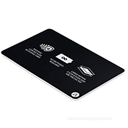 RFID/NFC Blocking Card by ATTENUO | Contactless Cards Protection | 1 Card Protects Your Entire Wallet | No Batteries Required No Fiddly Sleeves Fuss-Free Protection - Black