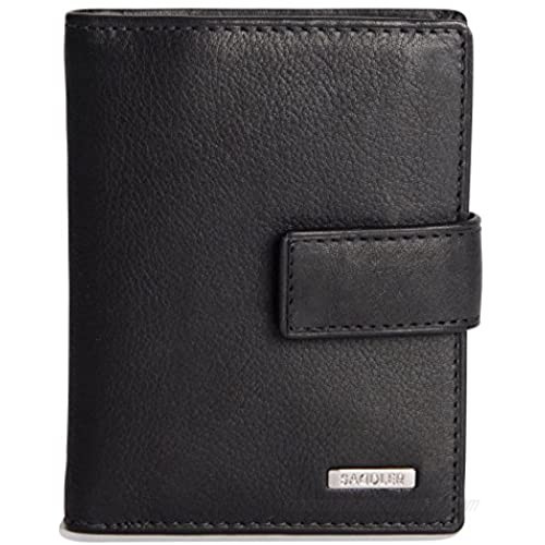 SADDLER Mens Genuine Leather 24 Credit Card Case with Tab| Slim Business Case Organiser ID Window | Gift Boxed