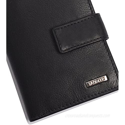 SADDLER Mens Genuine Leather 24 Credit Card Case with Tab| Slim Business Case Organiser ID Window | Gift Boxed