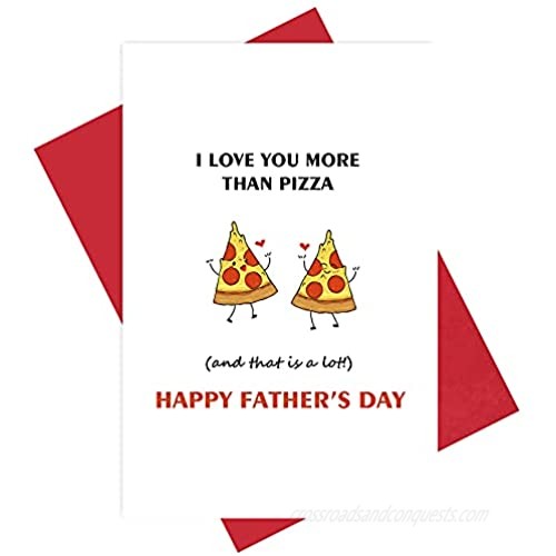 Sweet Father’s Day Food Card  Special Love Dad Card for Husband Dad  I Love You More Than Pizza