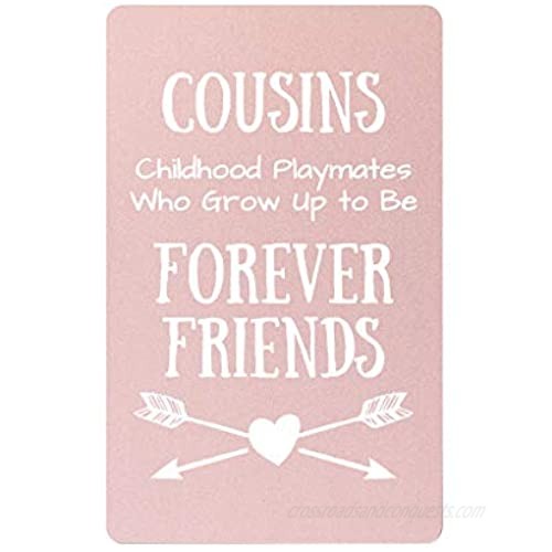 TANWIH Cousin Gifts Wallet Card for Women Teens Girls  Cousin Childhood Playmates Who Grow Up to Be Forever Friend Cards Gift  Birthday Mothers Day Anniversary Presents