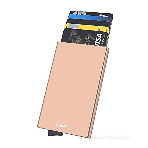 UNINNE RFID Blocking Credit Card Holder Aluminum Security Card Case for Men and Women