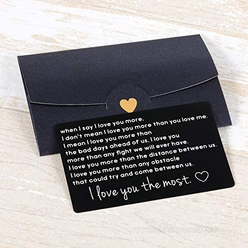 Valentines Day Gift Wallet insert Card For Boyfriend Husband from Girlfriend Wife Couple Gift for Men Women Metal Wallet Card insert Birthday Wedding Gifts for Him Her Groom Bride Couple Gifts