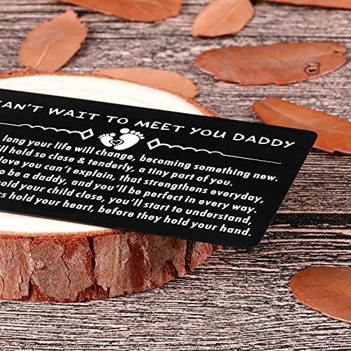 Wallet Insert Card Gifts for New Dad Father to Be Expectant Fathers from Wife Mommy to Be Daguhter Son Gifts for Pregnancy Announcement for Husband Fathers Day Christmas Valentines Birthday for Him