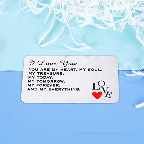 Wallet Insert Card Love Note For Men Husband Boyfriend Valentine Wedding Anniversary Birthday To My Man Gift For Him From Wife Girlfriend Sweet Gift To Fiance Groom Marriage Gifts For Couple Special