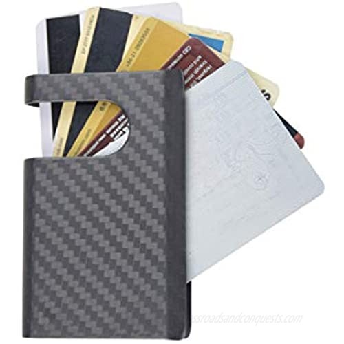 XC Carbon Fiber Credit Card Holder carbon Money Clip Wallet Business Card Holder RFID Blocking Slim Front Pocket Wallet Clips (Matte)