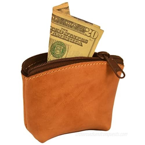 Artisan's Made Leather Coin Purse in Light Brown (leather color) - from Costa Rica.