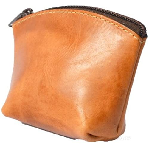 Artisan's Made Leather Coin Purse in Light Brown (leather color) - from Costa Rica.
