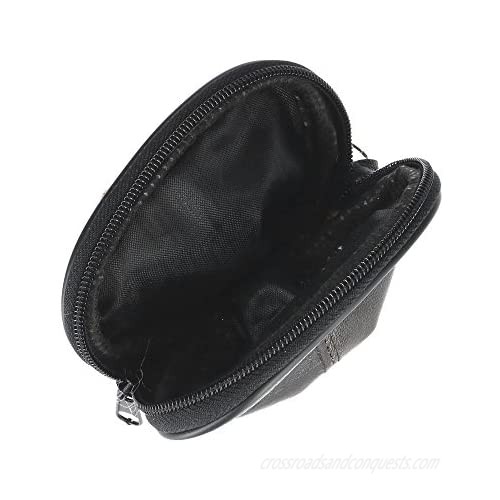 CTM Leather Compact Zipper Coin Pouch Wallet
