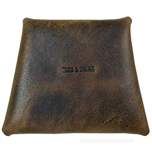 Hide & Drink Leather Trapezoid Coin Pouch Cash Holder SD Card Organizer Pocket Accessories Handmade Includes 101 Year Warranty :: Bourbon Brown