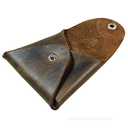 Hide & Drink Leather Trapezoid Coin Pouch Cash Holder SD Card Organizer Pocket Accessories Handmade Includes 101 Year Warranty :: Bourbon Brown
