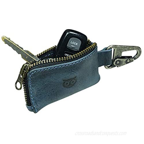 Hide & Drink  Rustic Leather Car Key Holder  Headphone & Charging Cables  Memory Cards  Flash Drives  Lighters  Cash Zipper Case with Clasp  Handmade Includes 101 Year Warranty :: Slate Blue