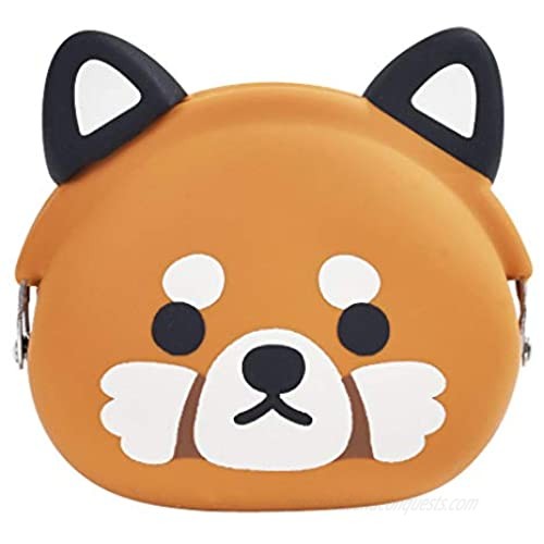 p+g design Mimi POCHI Friends Silicone Coin Purse  Lesser Red Panda - Cute Change Pouch for Money  Makeup and Hair Accessories - Authentic Japanese Design - Durable Quality