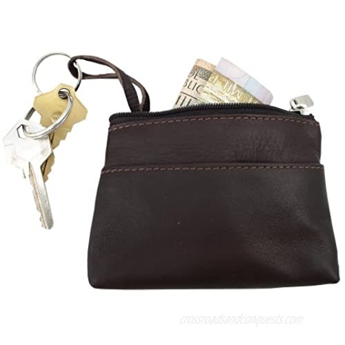 Piel Leather Key Coin Purse Chocolate One Size