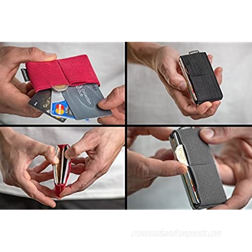 POCKETO SIMPLE Minimalist Wallet Slim Card Holder Money Clip Great Gift for Man