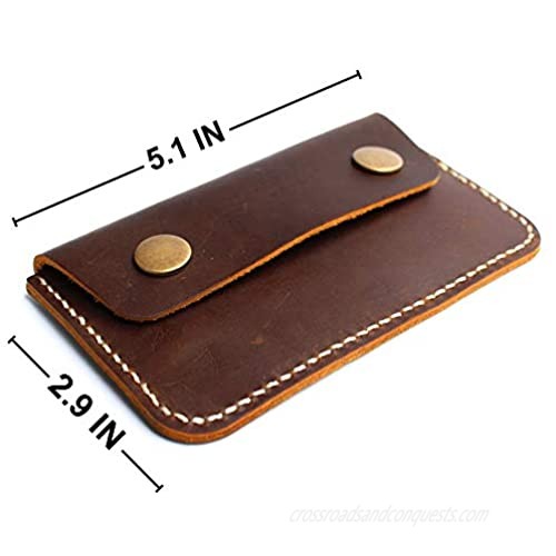 Premium Handmade Real Genuine Leather Purse Card Holder Wallet Card Case with Cover