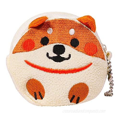 Puppy Face Cute Kids Wallets Coin Purse Small Portable Plush Change Cash Bag Japanese Style Kimono Fabric