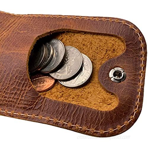 Vlumoon Leather Belt Coin Purse | Handmade Coin Pouch for Belt and Cash Holder