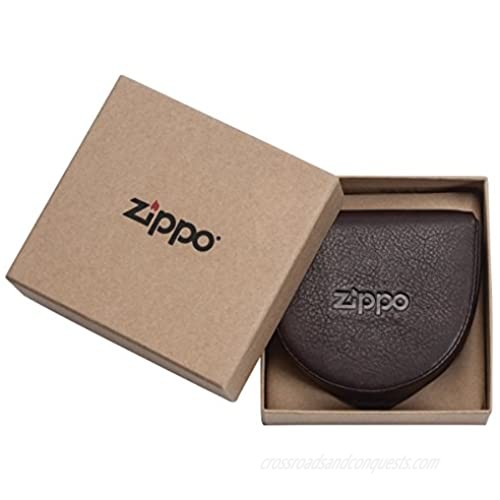 Zippo Men's Leather Accessories Coin Pouch 8 cm brown