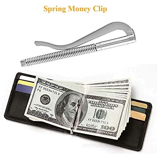 10pcs Spring Money Clip Steel Bar Money Organizers Clip Cash Holders Wallet Leathercraft Accessories Metal Money Clip Insert Bar Replacement for Bifold Wallet 8cm/3.15in