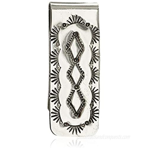 $140Tag Navajo Certified Authentic Handmade Native American Nickel Money Clip 10534-5 Made by Loma Siiva