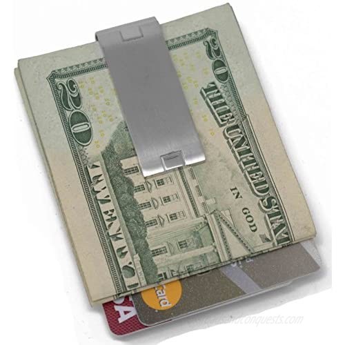 Brushed Silver Squares Stainless Steel Boxed Money Clip