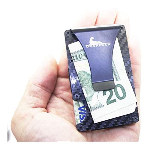 Carbon Fiber Front Pocket Minimalist RFID Blocking Credit Card holder and Money Clip by Oospecka