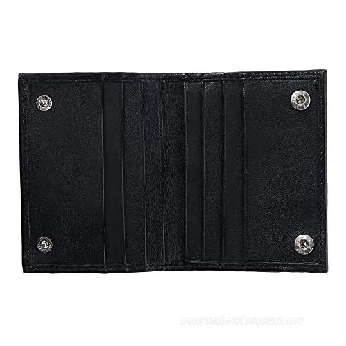 CTM Men's Leather Money Clip Card Case with Snap Closure