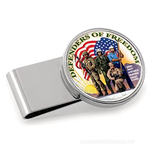 Defenders of Freedom Colorized JFK Half Dollar Coin Money Clip